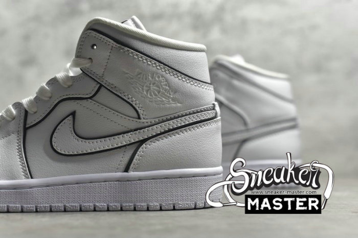 NIKE AIR JORDAN 1 MID SE IRIDESCENT TRIM WHITE/WHITE/BLACK CK6587-100