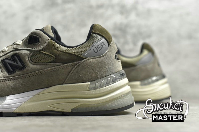 NEW BALANCE JJJJOUND X 992 RUNNING SHOES GREY/BLACK/GREEN-WHITE M992J2