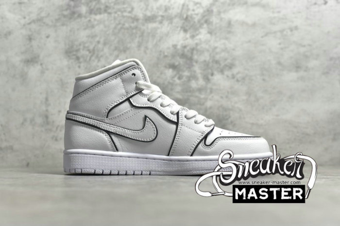 NIKE AIR JORDAN 1 MID SE IRIDESCENT TRIM WHITE/WHITE/BLACK CK6587-100