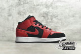 NIKE AIR JORDAN 1 MID GS REVERSE BRED BLACK/WHITE/GYM RED 554725-054