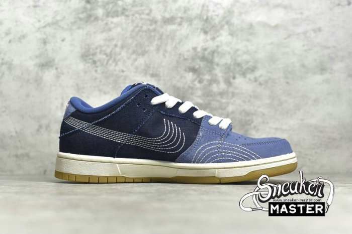 NIKE DUNK LOW PRO PRM SB SASHIKO PACK MYSTIC NAVY/MYSTIC NAVY/GUM LIGHT BROWN CV0316-400