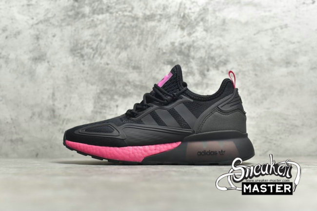 ADIDAS ZX 2K BOOST SHOES CORE BLACK/CORE BLACK/SHOCK PINK FV8986