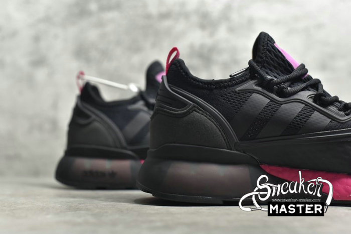 ADIDAS ZX 2K BOOST SHOES CORE BLACK/CORE BLACK/SHOCK PINK FV8986