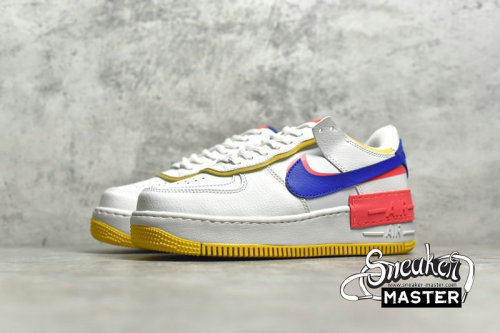 NIKE AIR FORCE 1 LOW SHADOW SUMMIT WHITE/FLASH CRIMSON/DARK SULPHUR/ASTRONOMY BLUE CI0919-105