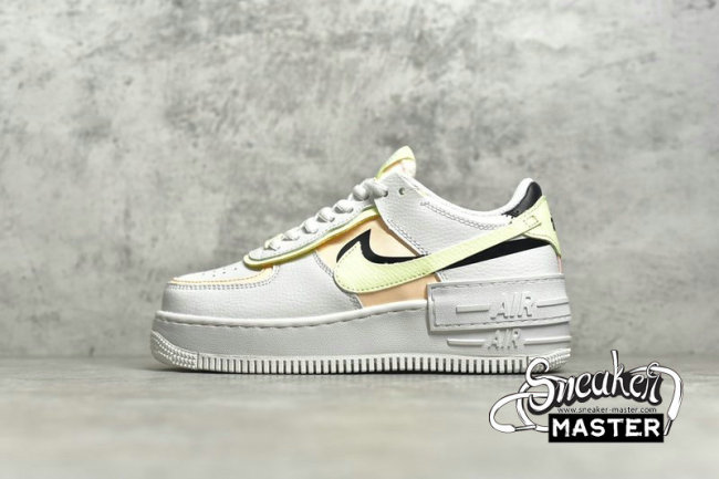 NIKE AIR FORCE 1 SHADOW SUMMIT WHITE/BLACK/BARELY VOLT/CRIMSON TINT CI0919-107