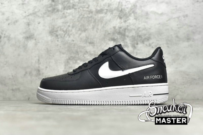 NIKE AIR FORCE 1 LOW 07 CUT-OUT SWOOSH BLACK/BLACK/WHITE CZ7377-001