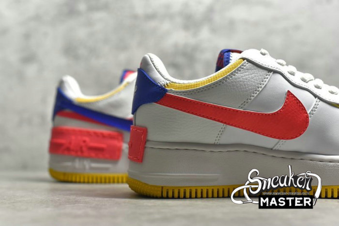 NIKE AIR FORCE 1 LOW SHADOW SUMMIT WHITE/FLASH CRIMSON/DARK SULPHUR/ASTRONOMY BLUE CI0919-105