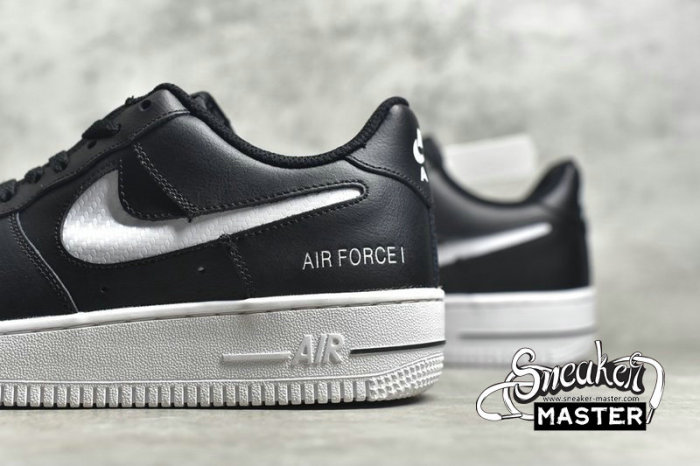 NIKE AIR FORCE 1 LOW 07 CUT-OUT SWOOSH BLACK/BLACK/WHITE CZ7377-001