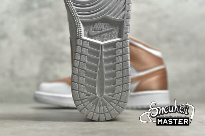 NIKE AIR JORDAN 1 MID GS WHITE/ROSE GOLD-BLACK 555112-190