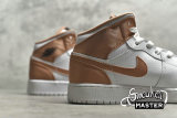 NIKE AIR JORDAN 1 MID GS WHITE/ROSE GOLD-BLACK 555112-190