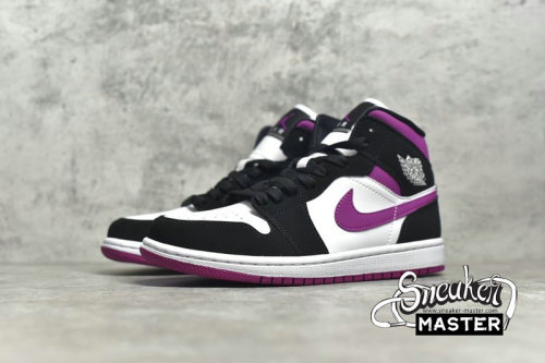 NIKE AIR JORDAN 1 MID CACTUS FLOWER BLACK/CACTUS FLOWER/WHITE BQ6472-005