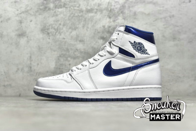 NIKE AIR JORDAN 1 RETRO HIGH OG METALLIC NAVY WHITE/MIDNIGHT NAVY 555088-106