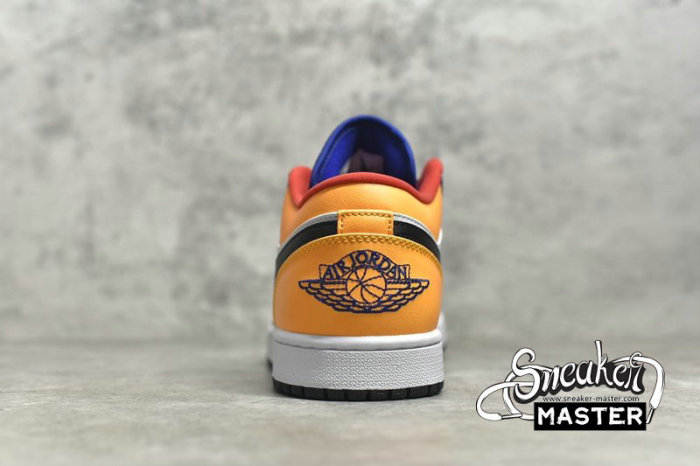 NIKE AIR JORDAN 1 LOW WHITE/DEEP ROYAL BLUE/LASER ORANGE/TRACK RED 553558-123