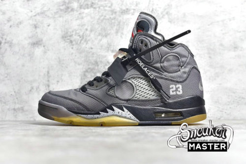 NIKE AIR JORDAN 5 RETRO SP X OFF WHITE MUSLIN BLACK/FIRE RED/MUSLIN CT8480-001
