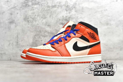 NIKE AIR JORDAN 1 RETRO MID SE TEAM ORANGE TEAM ORANGE/BLACK/WHITE-PURPLE 852542-800