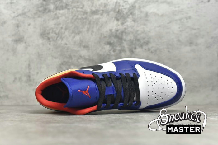 NIKE AIR JORDAN 1 LOW WHITE/DEEP ROYAL BLUE/LASER ORANGE/TRACK RED 553558-123