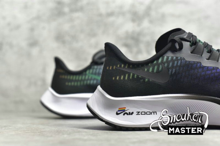NIKE AIR ZOOM PEGASUS 37 BE TRUE BLACK/WHITE/MULTI-COLOR CV0266-001