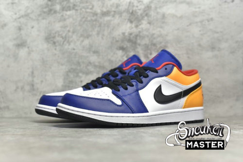 NIKE AIR JORDAN 1 LOW WHITE/DEEP ROYAL BLUE/LASER ORANGE/TRACK RED 553558-123