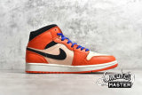 NIKE AIR JORDAN 1 RETRO MID SE TEAM ORANGE TEAM ORANGE/BLACK/WHITE-PURPLE 852542-800