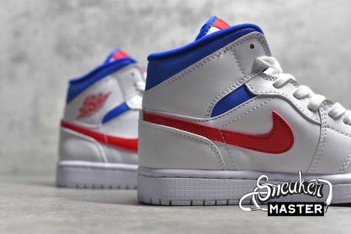 NIKE AIR JORDAN 1 MID USA WHITE/UNIVERSITY RED/GAME ROYAL BQ6472-164