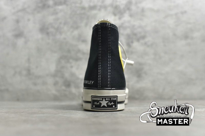 CONVERSE CHUCK TAYLOR 70S ALL-STAR HIGH X SMILEY BLACK/WHITE/YELLOW 169086C