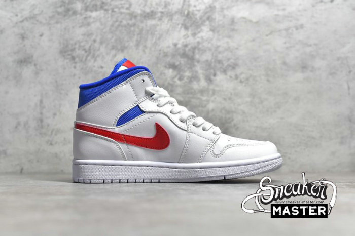 NIKE AIR JORDAN 1 MID USA WHITE/UNIVERSITY RED/GAME ROYAL BQ6472-164