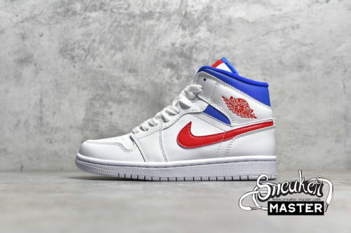NIKE AIR JORDAN 1 MID USA WHITE/UNIVERSITY RED/GAME ROYAL BQ6472-164