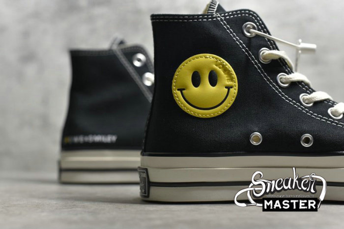 CONVERSE CHUCK TAYLOR 70S ALL-STAR HIGH X SMILEY BLACK/WHITE/YELLOW 169086C