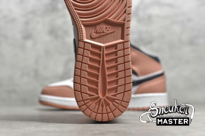 NIKE AIR JORDAN 1 MID GS PINK QUARTZ PINK QUARTZ/DARK SMOKE GREY/WHITE 555112-603