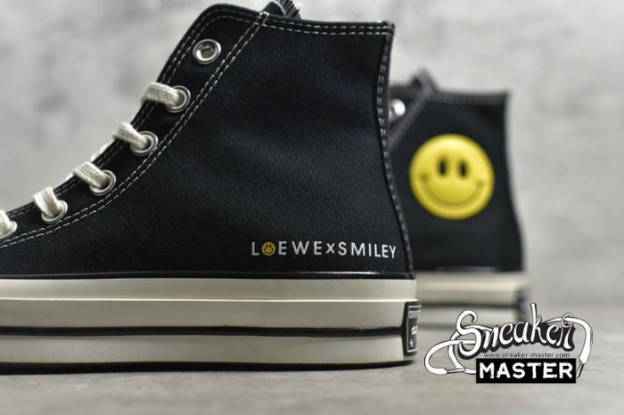 CONVERSE CHUCK TAYLOR 70S ALL-STAR HIGH X SMILEY BLACK/WHITE/YELLOW 169086C