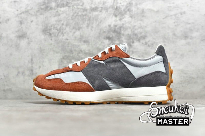 NEW BALANCE 327 RUNNING SHOES RUST BROWN BROWN/GREY/WHITE MS327JC1