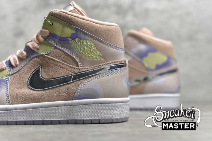 NIKE AIR JORDAN 1 MID SE P(HER)SPECTIVE WASHED CORAL/CHROME/LIGHT WHISTLE CW6008-600