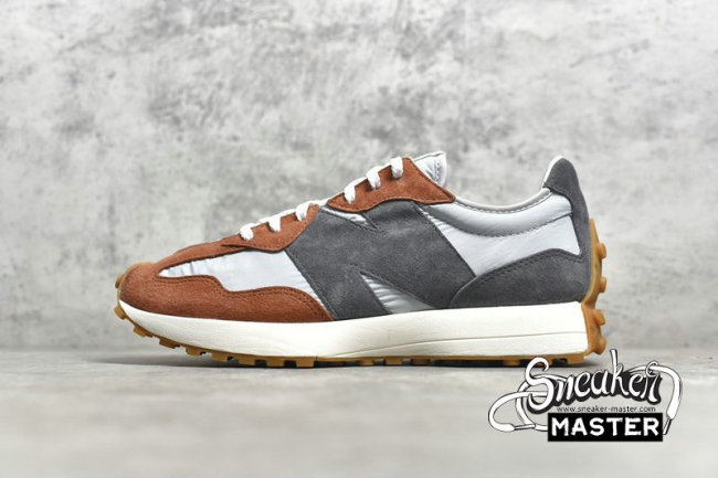 NEW BALANCE 327 RUNNING SHOES RUST BROWN BROWN/GREY/WHITE MS327JC1
