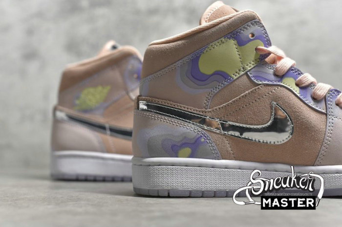 NIKE AIR JORDAN 1 MID SE P(HER)SPECTIVE WASHED CORAL/CHROME/LIGHT WHISTLE CW6008-600