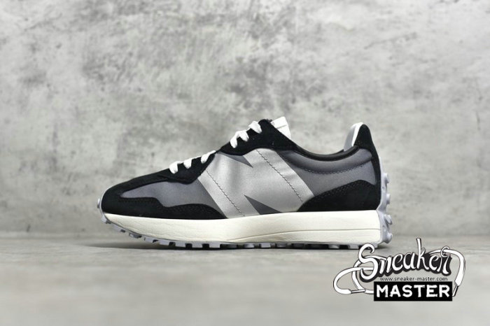 NEW BALANCE 327 RUNNING SHOES BLACK/WHITE/LIGHT GREY WS327CPA