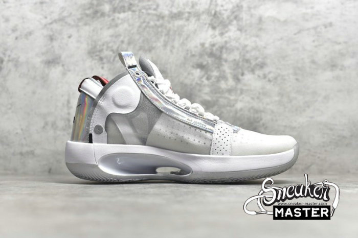 NIKE AIR JORDAN 34 GS UNITE WHITE/METALLIC SILVER BQ3384-101