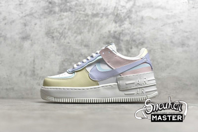 NIKE AIR FORCE 1 SHADOW PASTEL SUMMIT WHITE/GLACIER BLUE/FOSSIL/GHOST CI0919-106