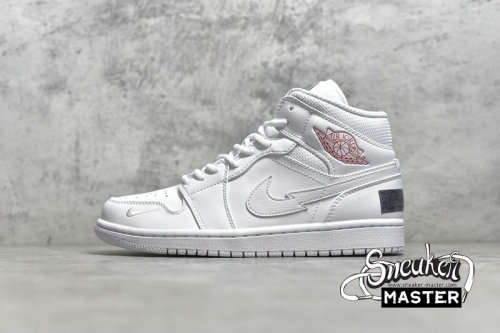 NIKE AIR JORDAN 1 MID SE EURO TOUR WHITE/WHITE/GYM RED/WHITE CW7589-100