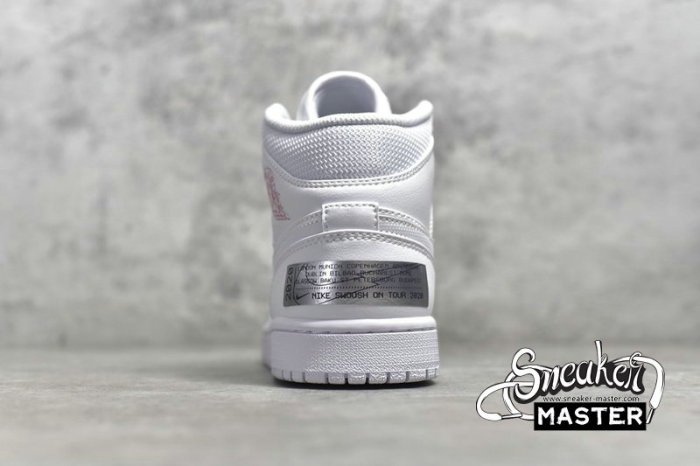 NIKE AIR JORDAN 1 MID SE EURO TOUR WHITE/WHITE/GYM RED/WHITE CW7589-100