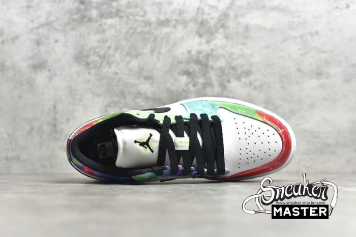 NIKE AIR JORDAN 1 LOW GALAXY WHITE/BLACK/MULTI-COLOR CW7310-909