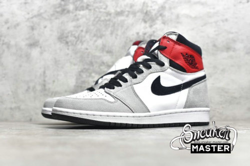 NIKE AIR JORDAN 1 RETRO HIGH OG SMOKE GREY WHITE/BLACK/LIGHT SMOKE GREY/VARSITY RED 555088-126