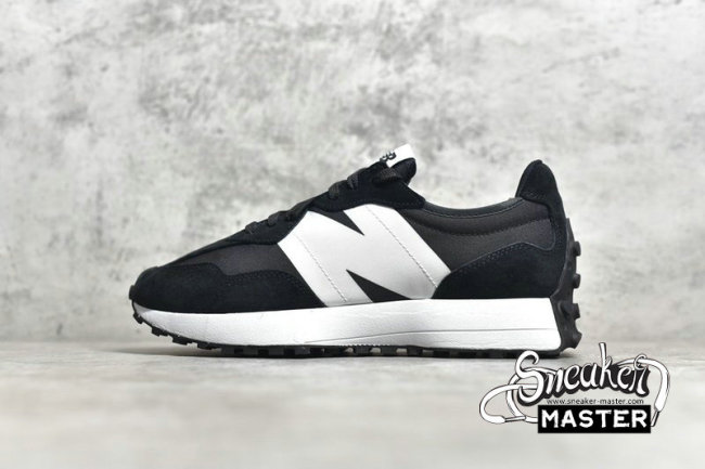 NEW BALANCE 327 RUNNING SHOES BLACK/BLACK/WHITE MS327LCB