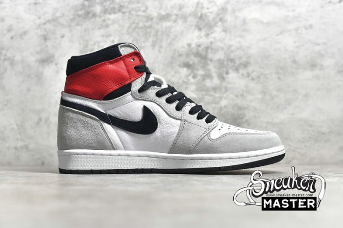 NIKE AIR JORDAN 1 RETRO HIGH OG SMOKE GREY WHITE/BLACK/LIGHT SMOKE GREY/VARSITY RED 555088-126