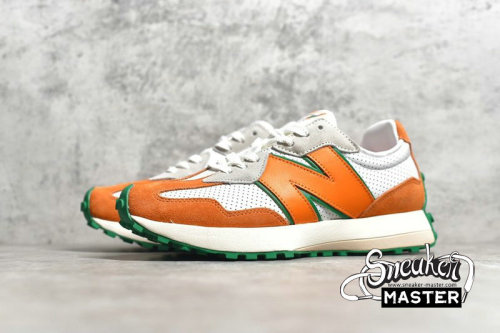 NEW BALANCE CASABLANCA X 327 RUNNING SHOES WHITE/ORANGE/GREEN MS327CBB