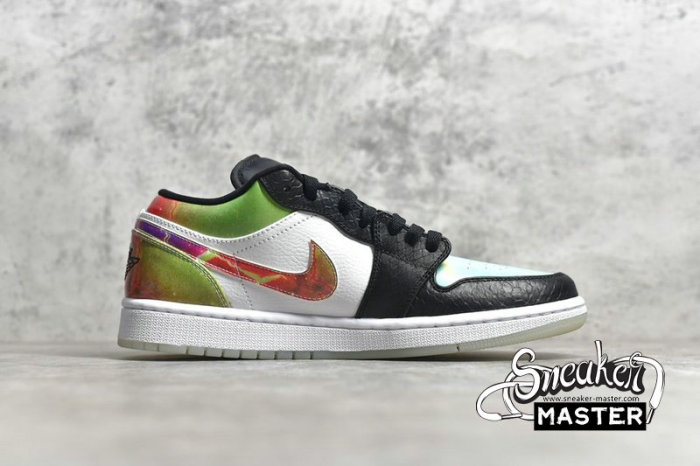 NIKE AIR JORDAN 1 LOW BLACK/WHITE/MULTI-COLOR CW7309-090