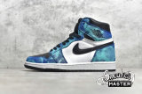 NIKE AIR JORDAN 1 RETRO HIGH OG TIE-DYE WHITE/BLACK/AURORA GREEN CD0461-100