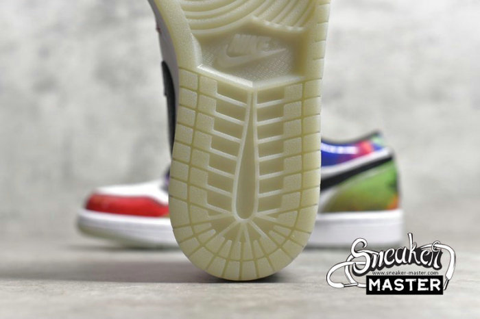 NIKE AIR JORDAN 1 LOW GALAXY WHITE/BLACK/MULTI-COLOR CW7310-909