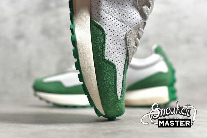 NEW BALANCE CASABLANCA X 327 IDEALIST RUNNING SHOES WHITE/LIGHT GREY/GREEN MS327CBD
