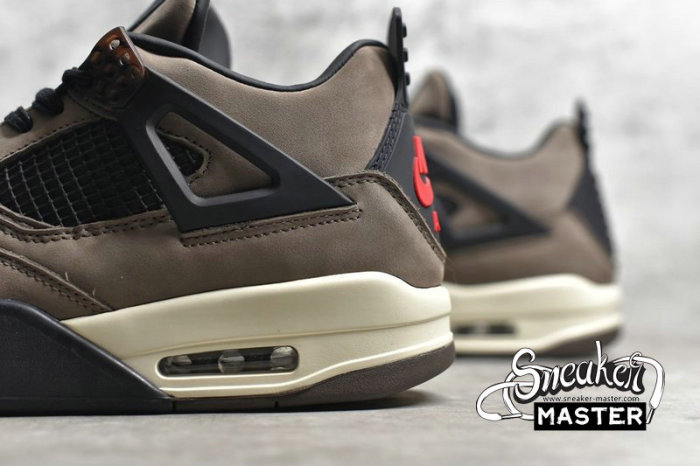 NIKE TRAVIS SCOTT X AIR JORDAN 4 RETRO BROWN DARK MOCHA/BLACK/RED-WHITE AJ4-882335