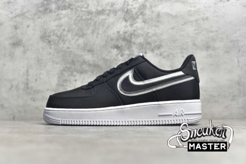 NIKE AIR FORCE 1 LOW REVERSE STITCH BLACK/BLACK/WHITE CD0886-001